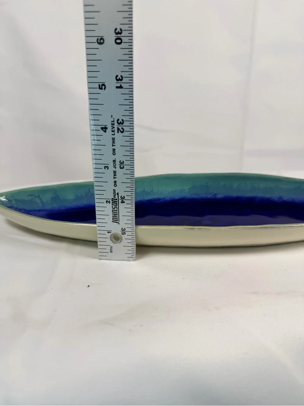 CRATE & BARREL Large Ceramic Dish Platter Fish Tropical Large Plate Nautical